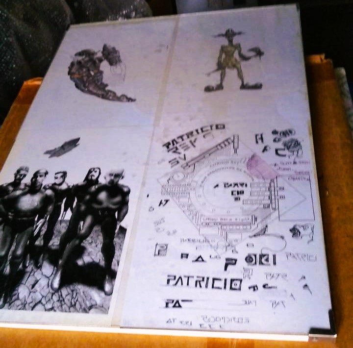 LibroRocambole's tweet photo. Pruebas y Bocetos
#UltimoBondi
#PatricioRey https://t.co/hdxkDrILcT