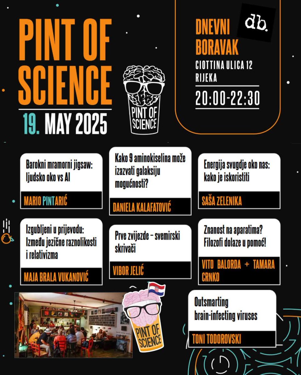 Pint of Science Croatia 🧠🦠🚀🔬🤖👾🌎🧫🦖 tweet media