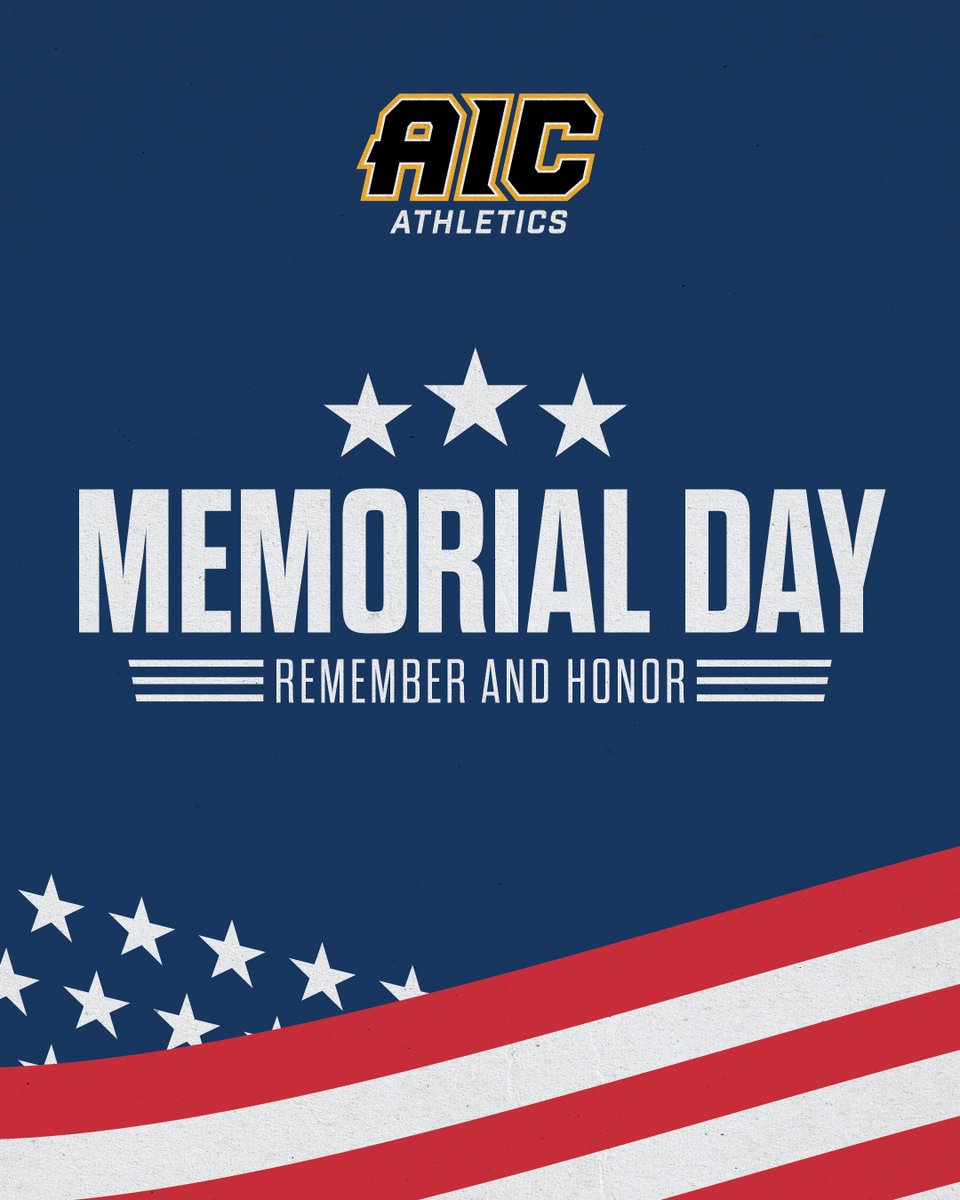 Home of the free because of the brave.

Happy Memorial Day from AIC Athletics🇺🇸

#MemorialDay #HMD