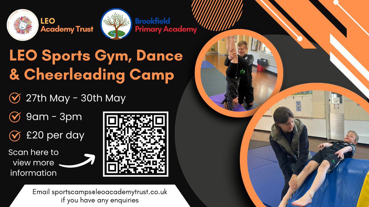 LEO Academy Trust (@leoacademies) on Twitter photo 📢 Just 1 week to go …
Join us at <a href="/BrookfieldSM3/">Brookfield Primary</a> this May half term, for an action packed week of gymnastics, dance & cheerleading!
📅 27 - 30 May
🕓 9am - 3pm
💷 £20 per day
Book 👉 leosportscamps.clubsbuddy.net
More information 👉 sites.google.com/leoacademytrus…
#LEOsportscamps 🦁🤸🏻♂️ 💃 📢 Just 1 week to go …
Join us at <a href="/BrookfieldSM3/">Brookfield Primary</a> this May half term, for an action packed week of gymnastics, dance & cheerleading!
📅 27 - 30 May
🕓 9am - 3pm
💷 £20 per day
Book 👉 leosportscamps.clubsbuddy.net
More information 👉 sites.google.com/leoacademytrus…
#LEOsportscamps 🦁🤸🏻♂️ 💃