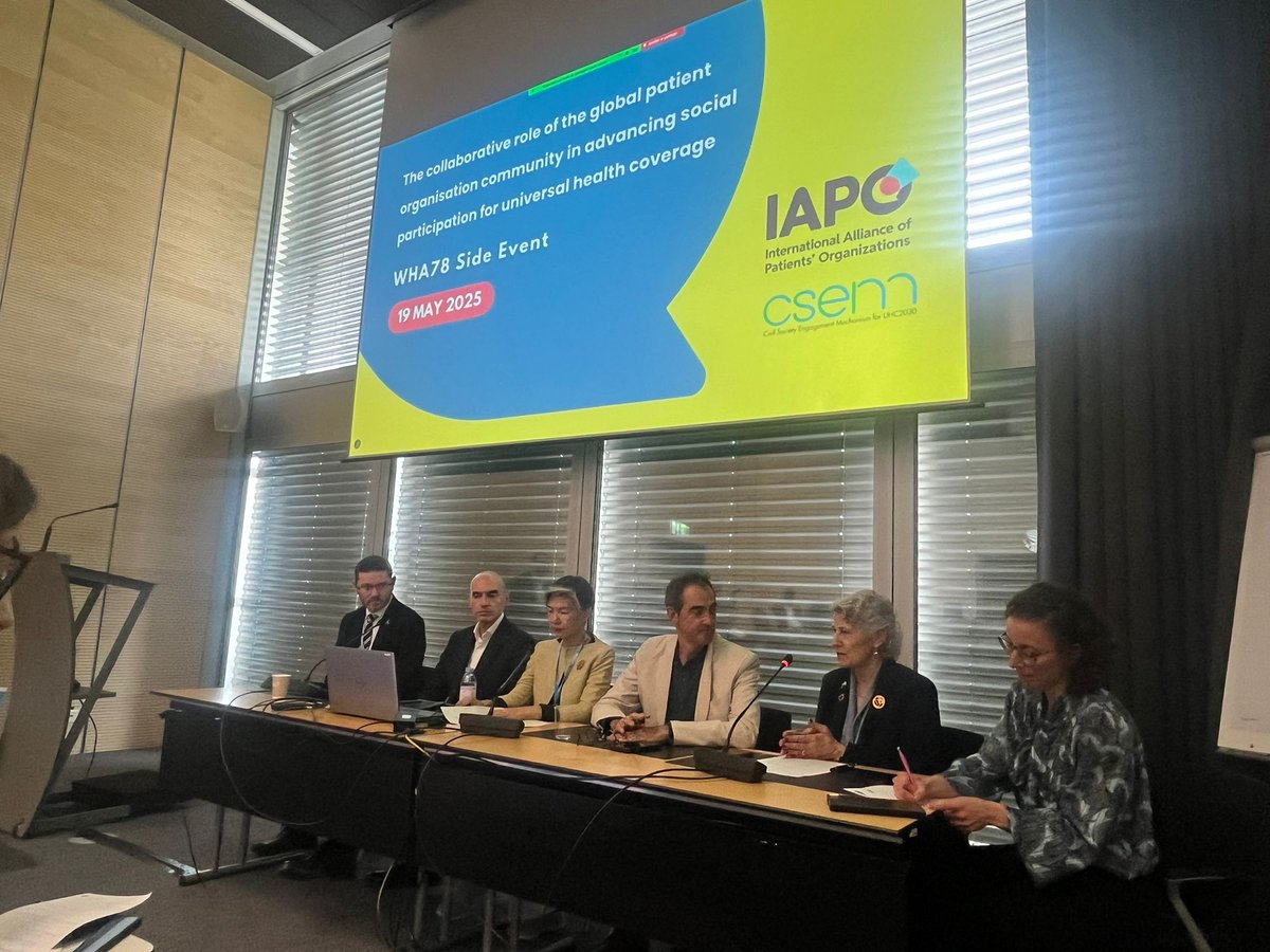 UHC2030 (@uhc2030) on Twitter photo “We need structured platforms for lived experience, grassroots advocacy, and inclusive governance to ensure no one is left behind.”
UHC2030’s co-chair <a href="/PamCiprianoRN/">PamCipriano</a> at #WHA78 side event on advancing #SocialParticipation for #UHC hosted by <a href="/CSOs4UHC/">CSEM (UHC2030 Civil Society Engagement Mechanism)</a> and <a href="/IAPOvoice/">IAPO</a>. #HealthForAll “We need structured platforms for lived experience, grassroots advocacy, and inclusive governance to ensure no one is left behind.”
UHC2030’s co-chair <a href="/PamCiprianoRN/">PamCipriano</a> at #WHA78 side event on advancing #SocialParticipation for #UHC hosted by <a href="/CSOs4UHC/">CSEM (UHC2030 Civil Society Engagement Mechanism)</a> and <a href="/IAPOvoice/">IAPO</a>. #HealthForAll