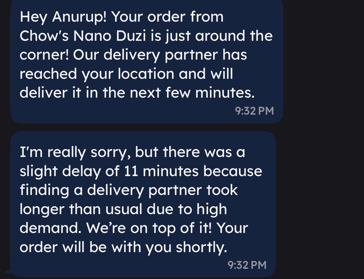 Anurup1304's tweet image. Every time I order from @zomato , the only thing delivered on time is disappointment. Can we get food delivery, not delay delivery? 🍽️⏳ #Zomato #AlwaysLate