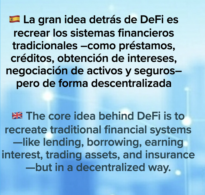 DavidZalev's tweet photo. 🇪🇸 ¿Un sistema financiero sin bancos? DeFi recrea préstamos, ahorros y más, ¡todo descentralizado! 
🇬🇧A financial system without banks? DeFi recreates lending, savings, &amp; more, all decentralized!

#DeFi #Cripto #DecentralizedFinanc
🤯 https://t.co/CDatSCsbms