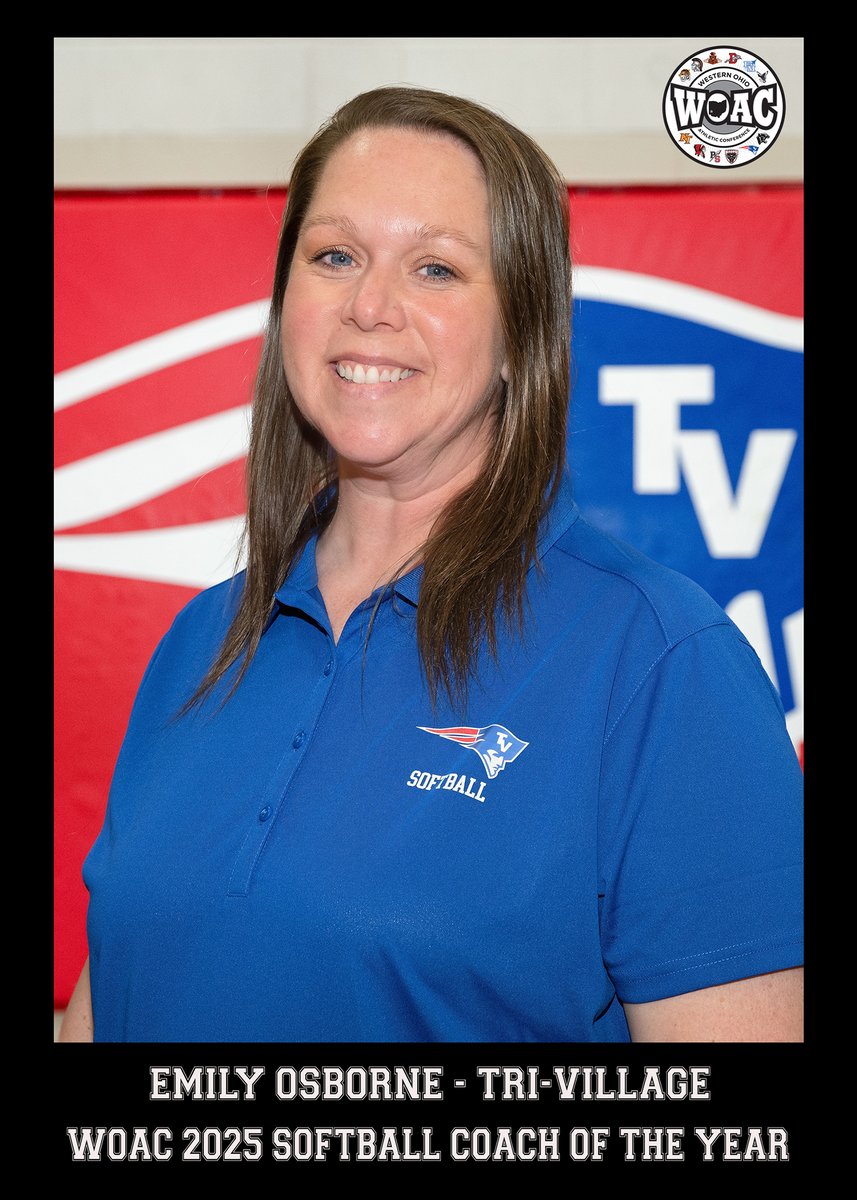 Tri-Village Coach Emily Osborne who led the Patriots to 11-0 conference championship for 2nd year in a row was named the WOAC 2025 Coach of the Year.

Story at woacsports.com