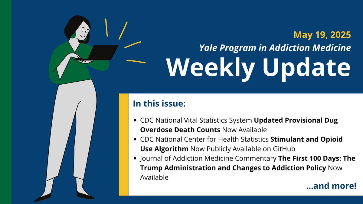 Yale Program in Addiction Medicine (@yaleadm) on Twitter photo <a href="/YaleADM/">Yale Program in Addiction Medicine</a> Weekly Update | Week of May 19th
🔗view.message.yale.edu/?qs=af8bcf812f… <a href="/YaleADM/">Yale Program in Addiction Medicine</a> Weekly Update | Week of May 19th
🔗view.message.yale.edu/?qs=af8bcf812f…