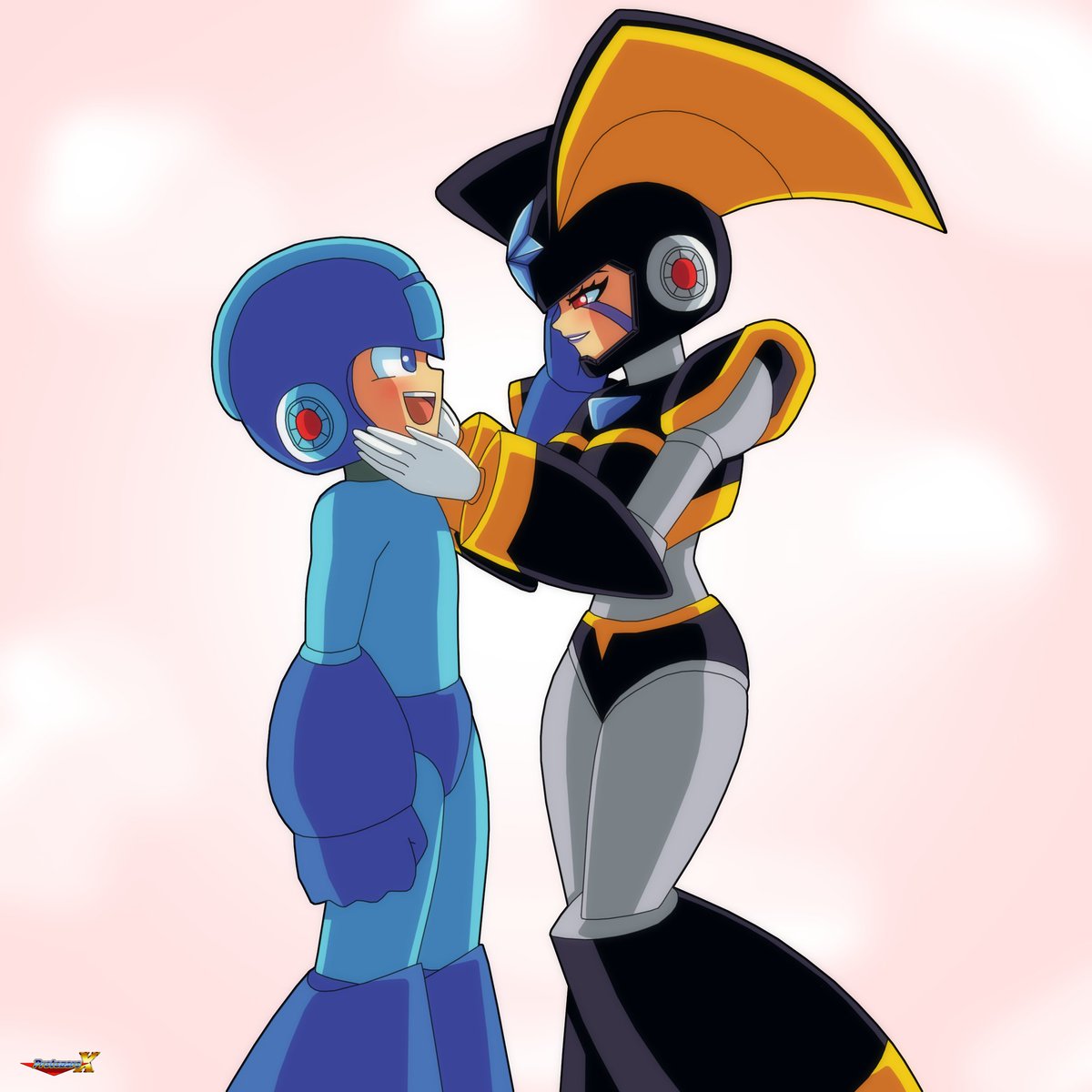 SyaniDesiree's tweet photo. Quisiera compartirles esta preciosa comisión Forterock/Bassrock que tenía desde hace tiempo, hecha por el grandioso artista @protozero_x 
Sólo Bass y Mega Man tienen un momento súper romántico 🥰💖
#Forterock #Bassrock #MegaMan #FemaleBass https://t.co/64rQgz0LOZ