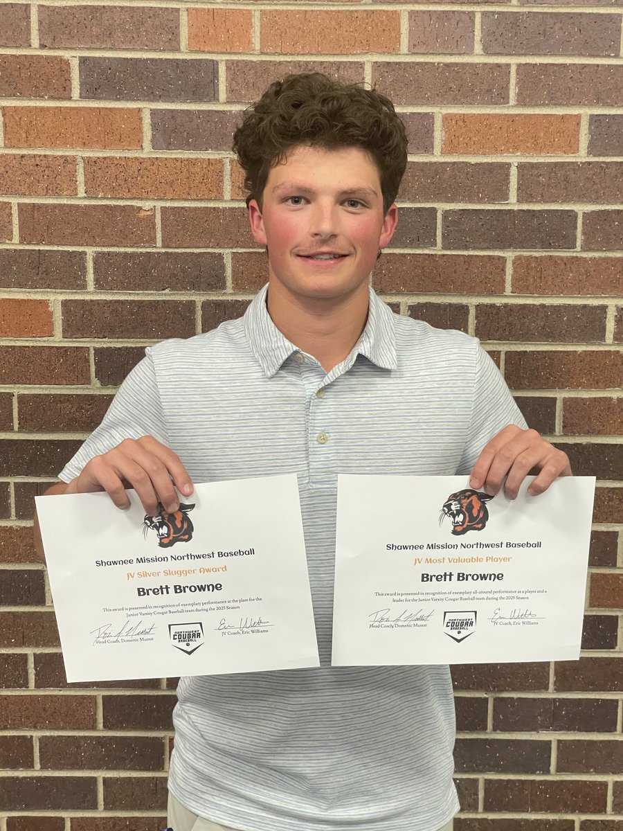 Your Junior Varsity Silver Slugger and MVP goes to Brett Browne. 🎉