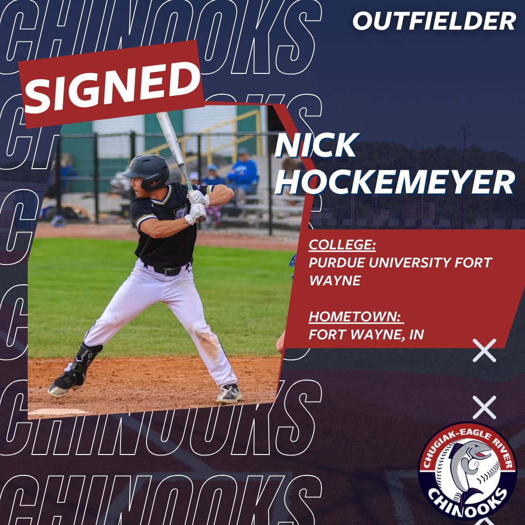 SIGNED

Nick Hockemeyer has signed to play with the Chinooks this Summer 2025. Hockemeyer will be an outfielder and comes from Purdue University Fort Wayne.

#ChinooksBaseball #BaseballSigning #Signing #Nooks #NooksNation #RollNooks #FishOn #Baseball