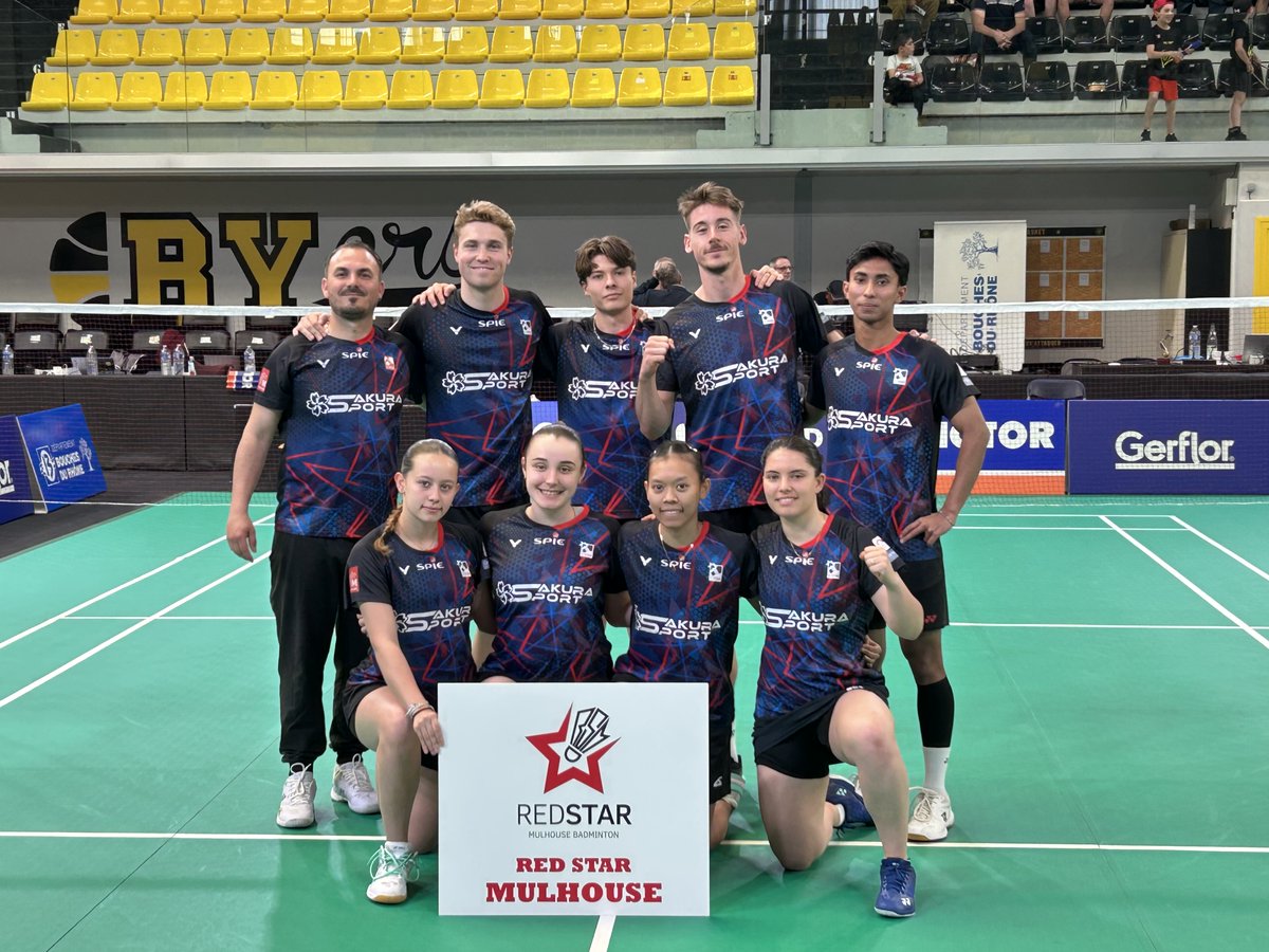 Le Red Star #Mulhouse #Badminton est officiellement champion de France ! 🏸

Un grand bravo aux joueurs pour leur engagement, leur détermination et leur excellence tout au long de la saison. 

#m2A, Terre de champions !

<a href="/FFBaD/">FFBaD</a>
#ADNSport