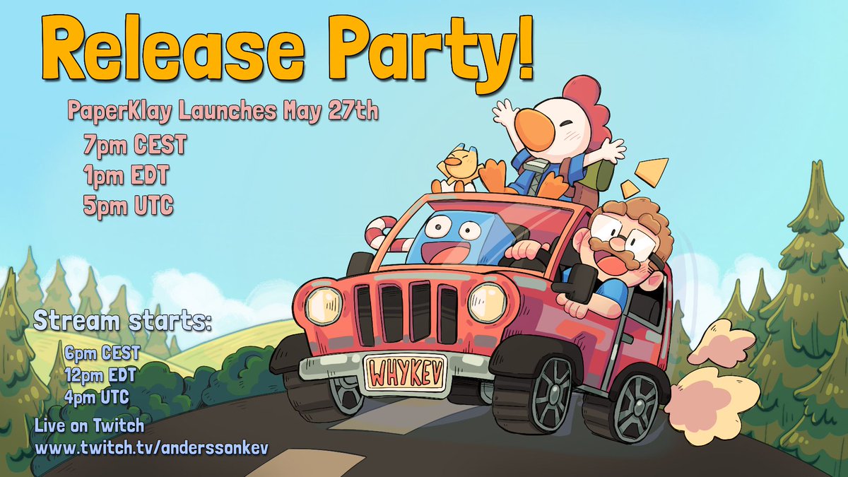 🎉YOU ARE INVITED! 🎉

One hour before PaperKlay goes live, I'll start streaming!

We did this for my previous games and it's a nice way for the community to get together! 💜