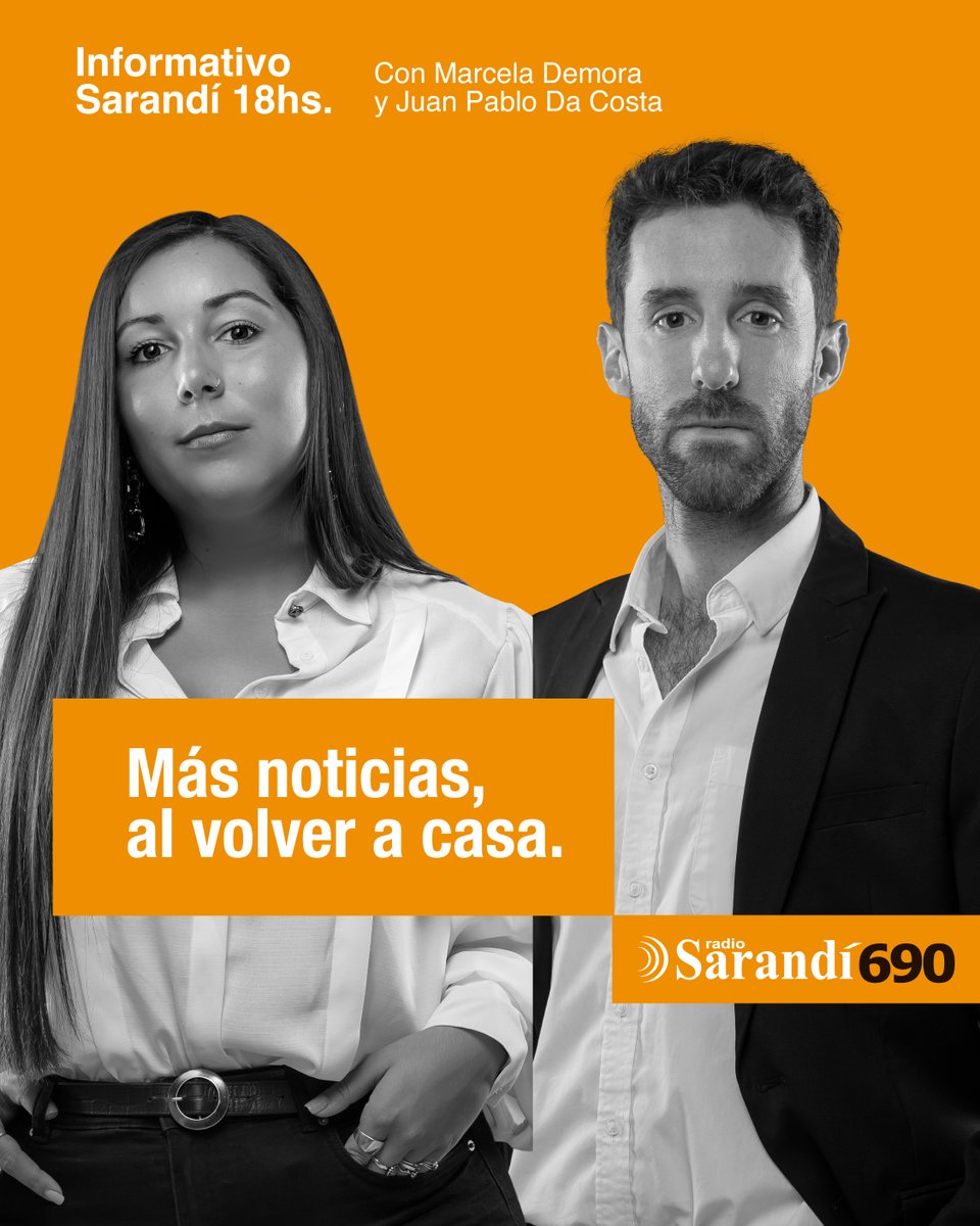 Sarandí 690 (@radiosarandi690) on Twitter photo (AL AIRE) #InformativoSarandí con <a href="/DemoraMarcela/">Marcela Demora</a> y <a href="/jpdacos/">Juan Pablo Da Costa</a>
Escuchanos en vivo:
sarandi690.com.uy/envivo/ (AL AIRE) #InformativoSarandí con <a href="/DemoraMarcela/">Marcela Demora</a> y <a href="/jpdacos/">Juan Pablo Da Costa</a>
Escuchanos en vivo:
sarandi690.com.uy/envivo/