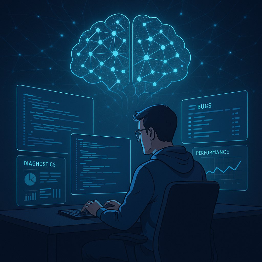 GlobalCmd's tweet image. Developers: AI isn’t just writing code—it’s debugging, optimizing, and even predicting bugs before they happen. Neural networks are your new dev squad.
@globalcmd = velocity with vision.
#AIforDevs #CodeSmarter