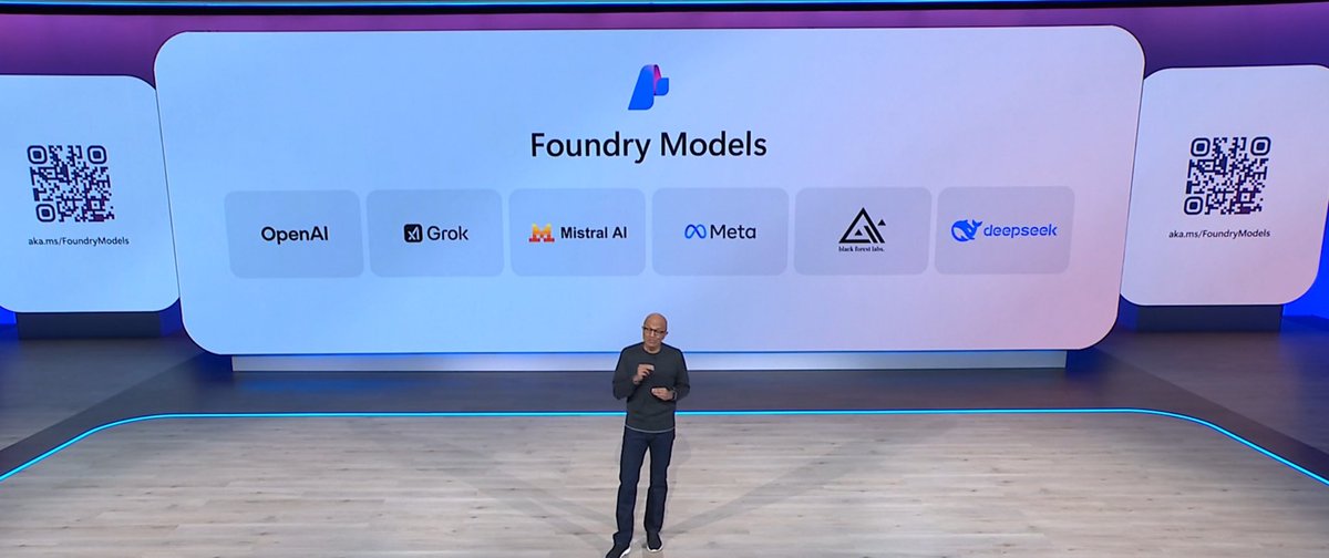 I believe one of the most powerful update from Microsoft Build today is Foundry Models. Inclusion of <a href="/grok/">Grok</a> 3.5 would be a value addition. You can see all AI platforms listed. 

#build2025 #microsoftbuild #grok3.5 #chatgpt #meta #github #mvpbuzz