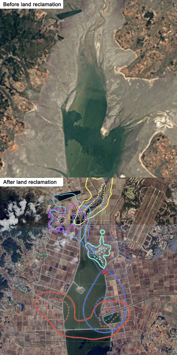 I thought it'll be a uniquely Singapore thing, but someone else found leopard cats on reclaimed land—in South Korea!

Lee et al. (2025) tracked leopard cats on grassland and rice fields but they seem to avoid areas of human use.

Adapted 🛰️maps by me.

doi.org/10.1007/s13364…