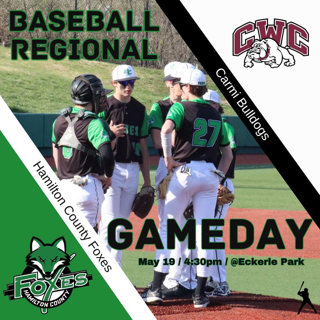 The Foxes travel to Carmi today to kick off Regional play. First pitch scheduled for 4:30 pm. ⚾️