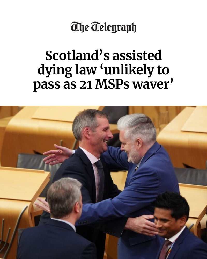 Right To Life UK (@righttolifeuk) on Twitter photo The Telegraph: Scotland’s assisted dying law ‘unlikely to pass as 21 MSPs waver’
Only 7 MSPs need to change their vote for the Bill to be defeated.
(<a href="/simon_telegraph/">Simon Johnson</a>)
telegraph.co.uk/politics/2025/… The Telegraph: Scotland’s assisted dying law ‘unlikely to pass as 21 MSPs waver’
Only 7 MSPs need to change their vote for the Bill to be defeated.
(<a href="/simon_telegraph/">Simon Johnson</a>)
telegraph.co.uk/politics/2025/…