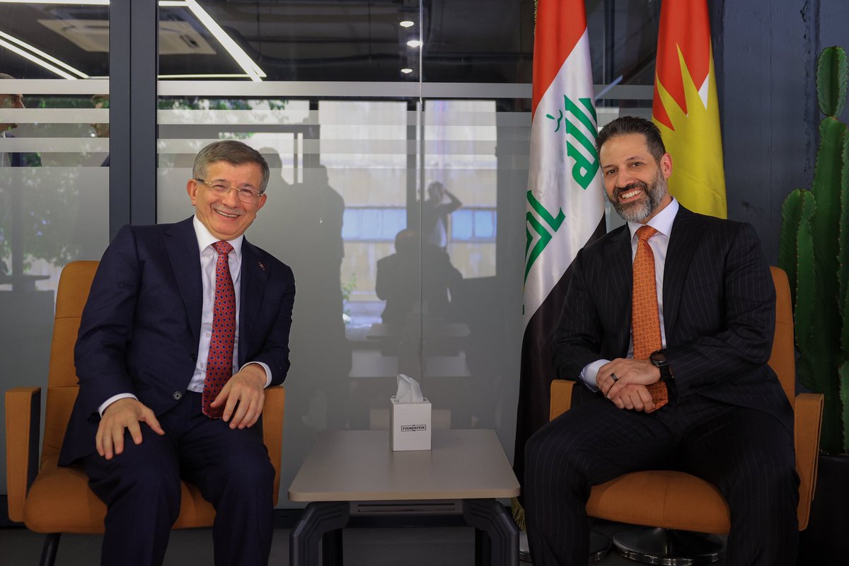 Qubad Talabani (@qubadjt) on Twitter photo I had a constructive exchange with <a href="/Ahmet_Davutoglu/">Ahmet Davutoğlu</a> on the peace process and the future of Kurdistan–Turkey relations. We affirmed that enduring peace is in the shared interest of both peoples and the wider region. I reiterated the importance of reopening Turkish airspace to I had a constructive exchange with <a href="/Ahmet_Davutoglu/">Ahmet Davutoğlu</a> on the peace process and the future of Kurdistan–Turkey relations. We affirmed that enduring peace is in the shared interest of both peoples and the wider region. I reiterated the importance of reopening Turkish airspace to