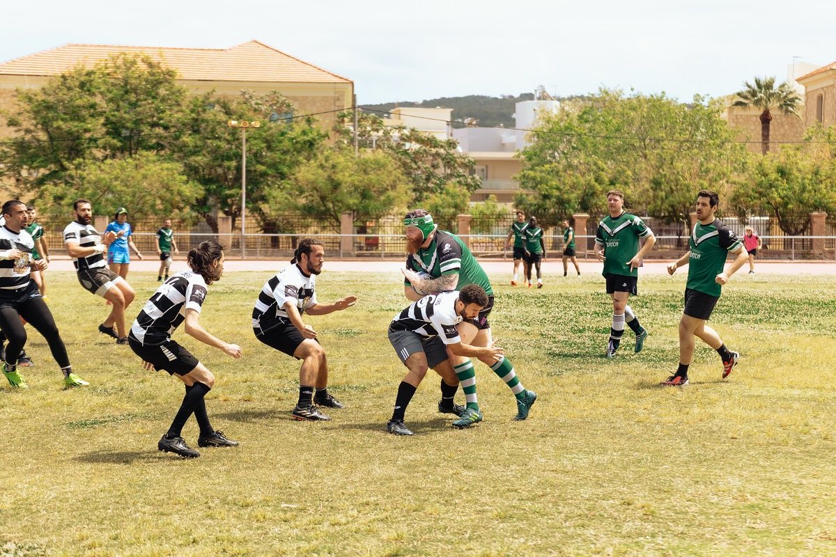 GreekRLF's tweet image. Historic day on the island of Crete with the first-ever Rugby League matches! Rhondda Outlaws from @WalesRugbyL brought both a men&apos;s and women&apos;s team to play against Chania-based Cretan Gunners. We thank them for making the trip and playing an important part in our development!