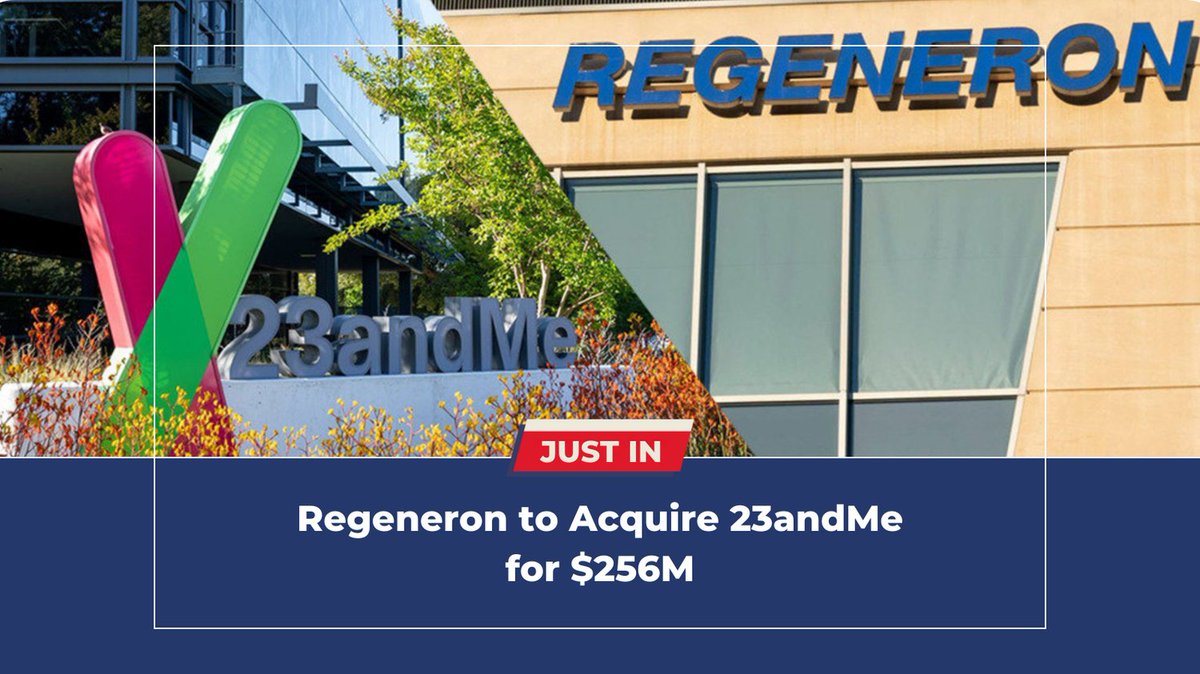 LifeTechTalent's tweet photo. Regeneron has agreed to acquire the embattled genetics company 23andMe for $256M through a court-supervised sale. The deal strengthens Regeneron’s genomics-driven drug discovery work while promising safeguards for 23andMe’s customer data. https://t.co/COXlo8fGsl