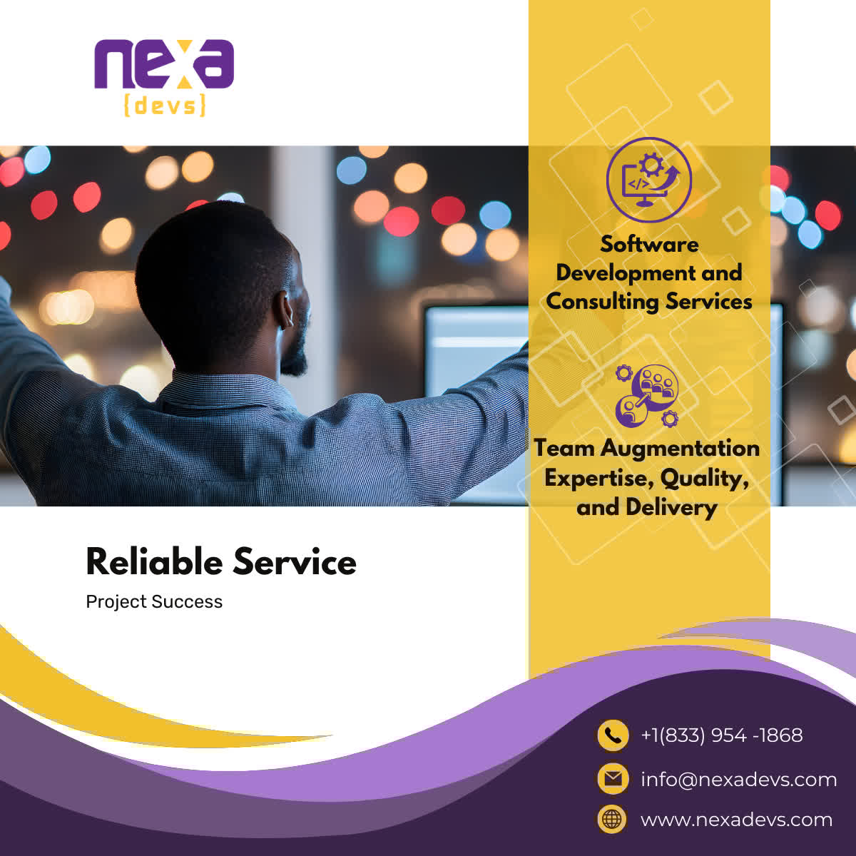 NexaDevs's tweet image. Is offshore unreliable? 🤨 Nexa's reliable software development services ensure project success. 🤝 #ReliableDev #NexaSuccess #TrustNexaDevs