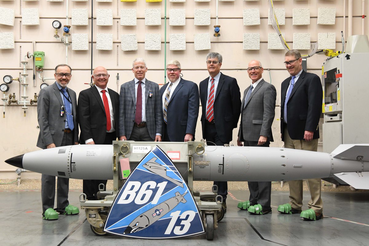 NNSA (@nnsanews) on Twitter photo NNSA has completed the First Production Unit of the B61-13 nuclear gravity bomb <a href="/PantexPlant/">Pantex Plant</a>. This is a major accomplishment for stockpile modernization. Thanks to the entire NNSA team who worked to achieve this milestone nearly a year ahead of schedule.
energy.gov/nnsa/articles/… NNSA has completed the First Production Unit of the B61-13 nuclear gravity bomb <a href="/PantexPlant/">Pantex Plant</a>. This is a major accomplishment for stockpile modernization. Thanks to the entire NNSA team who worked to achieve this milestone nearly a year ahead of schedule.
energy.gov/nnsa/articles/…