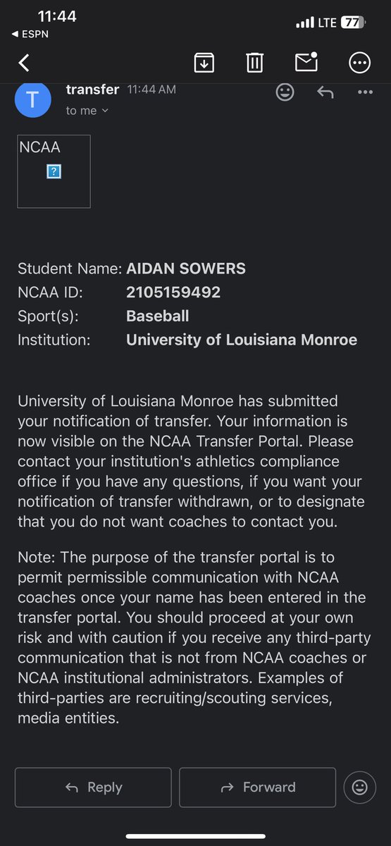 Thank you to the University of Louisiana Monroe for everything in the past year but with that being said. I am officially in the transfer portal. Two year starter at Barton Community College. One year of eligibility left.