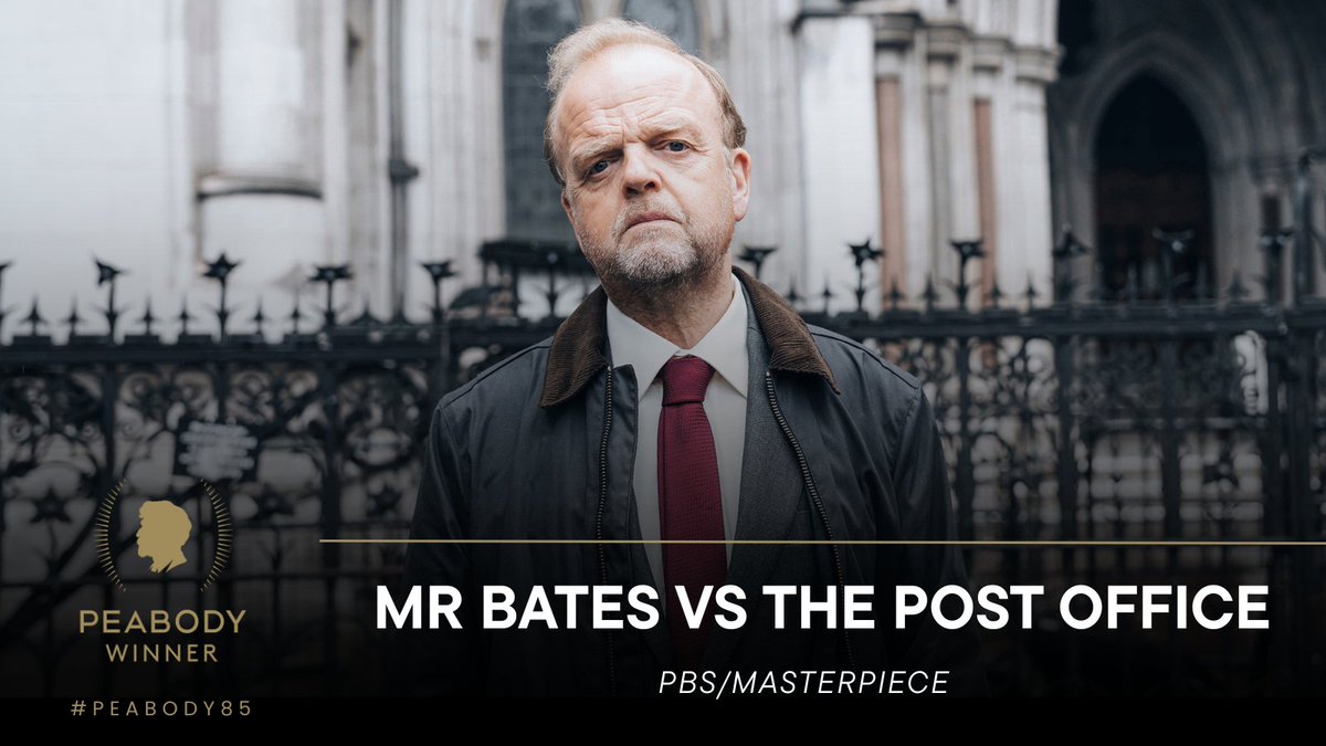 Peabody Awards (@peabodyawards) on Twitter photo Based on real events, this <a href="/masterpiecepbs/">MASTERPIECE | PBS</a> miniseries had an extraordinary impact when a scandal involving thousands of subpostmaters became a major news story forcing the British Government to impose new legislation for those affected.
For its mixture of education, Based on real events, this <a href="/masterpiecepbs/">MASTERPIECE | PBS</a> miniseries had an extraordinary impact when a scandal involving thousands of subpostmaters became a major news story forcing the British Government to impose new legislation for those affected.
For its mixture of education,