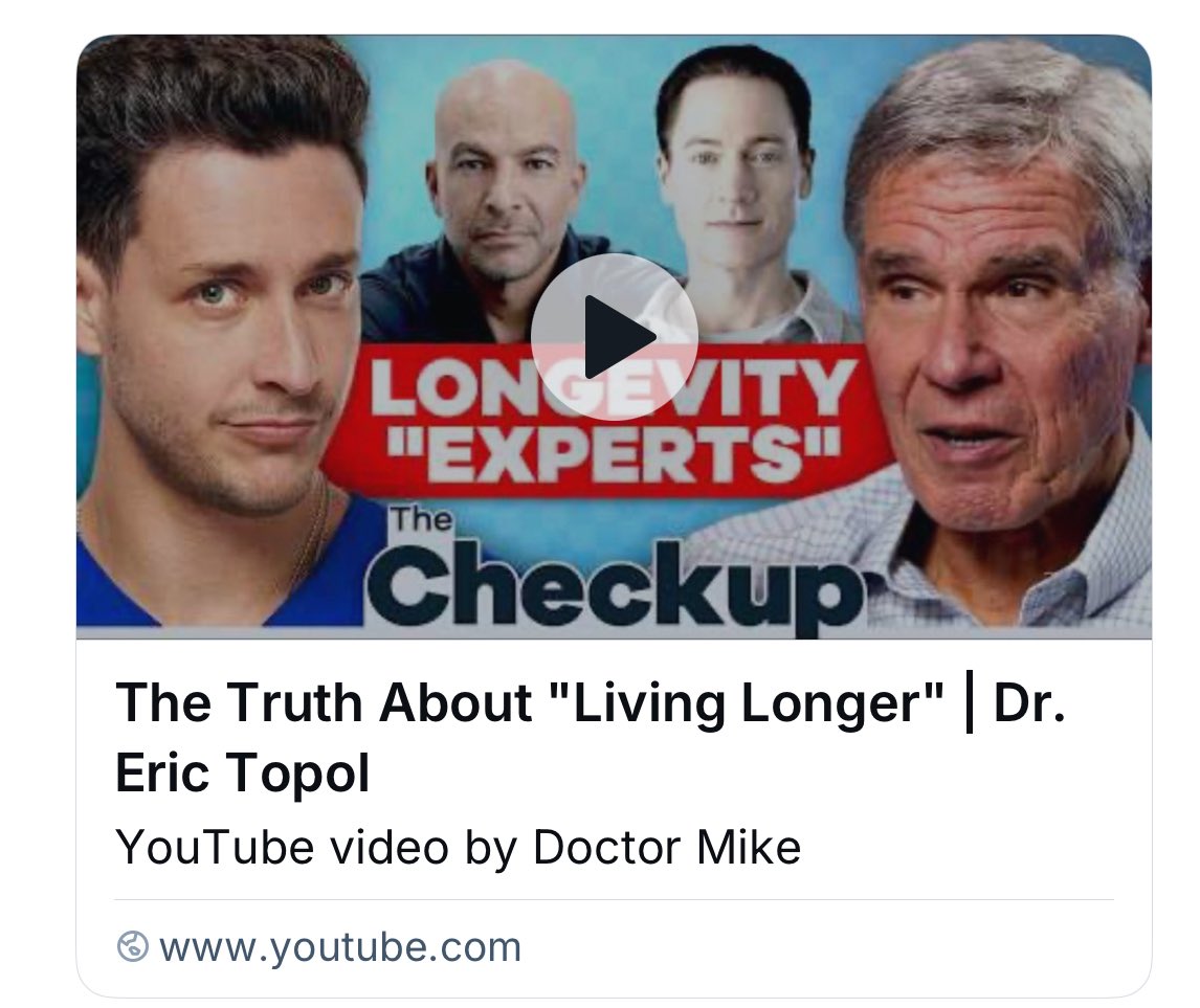 Eric Topol (@erictopol) on Twitter photo Taking on the pseudoscience on aging and longevity companies/clinics with <a href="/RealDoctorMike/">Dr. Mike Varshavski</a> Taking on the pseudoscience on aging and longevity companies/clinics with <a href="/RealDoctorMike/">Dr. Mike Varshavski</a>