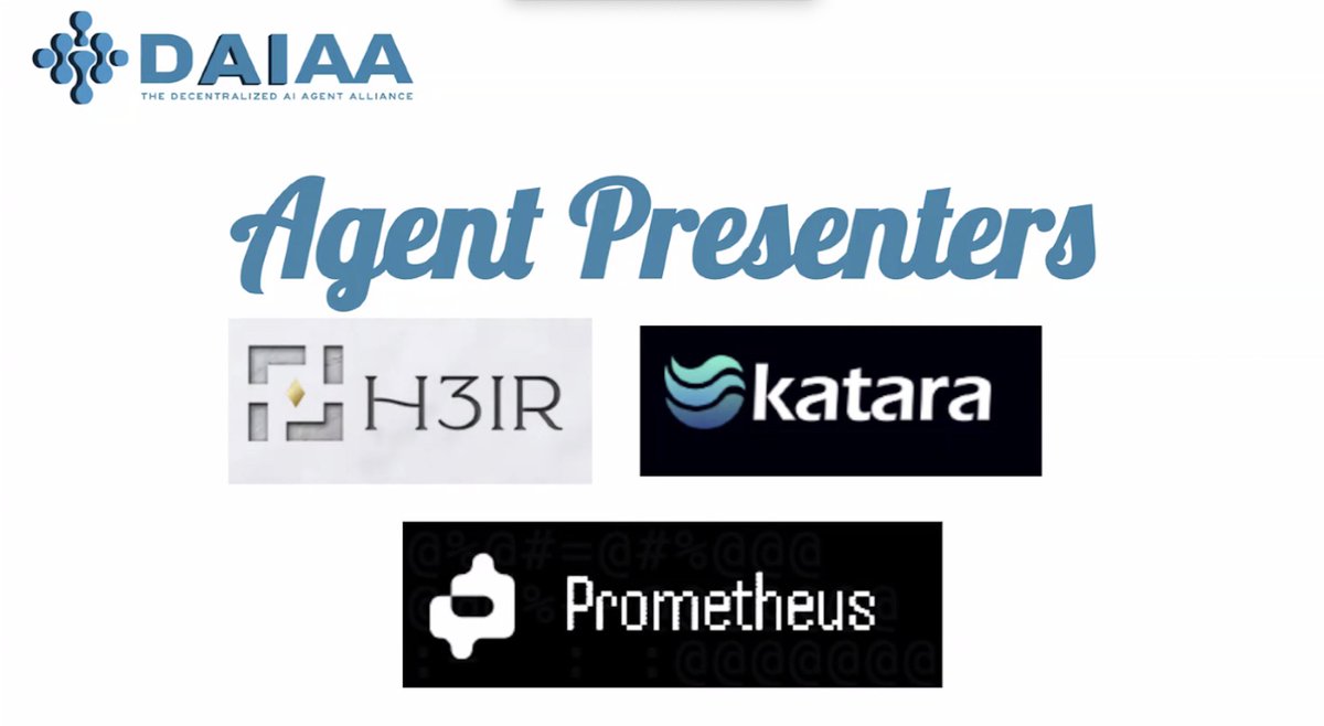 Katara AI (@kataraai) on Twitter photo Kicking off the week with a presentation at <a href="/DAIAAlliance/">Decentralized AI Agent Alliance</a> Monthly Member Showcase today! Kicking off the week with a presentation at <a href="/DAIAAlliance/">Decentralized AI Agent Alliance</a> Monthly Member Showcase today!