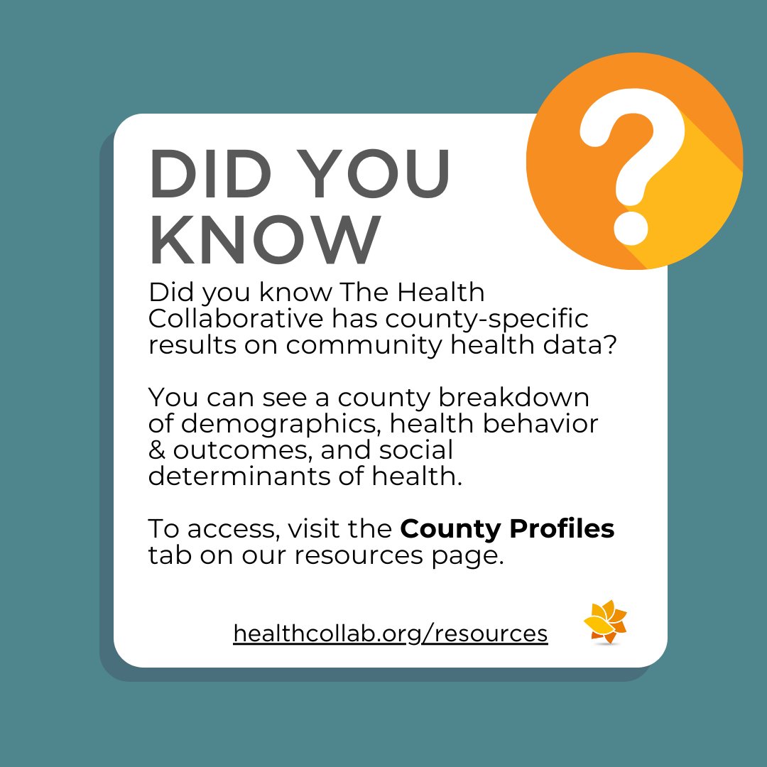 💡 Looking for county-specific community health data? We’ve got you covered! This resource could be invaluable for you or your organization. Explore our county profiles: healthcollab.org/resources. #didyouknow