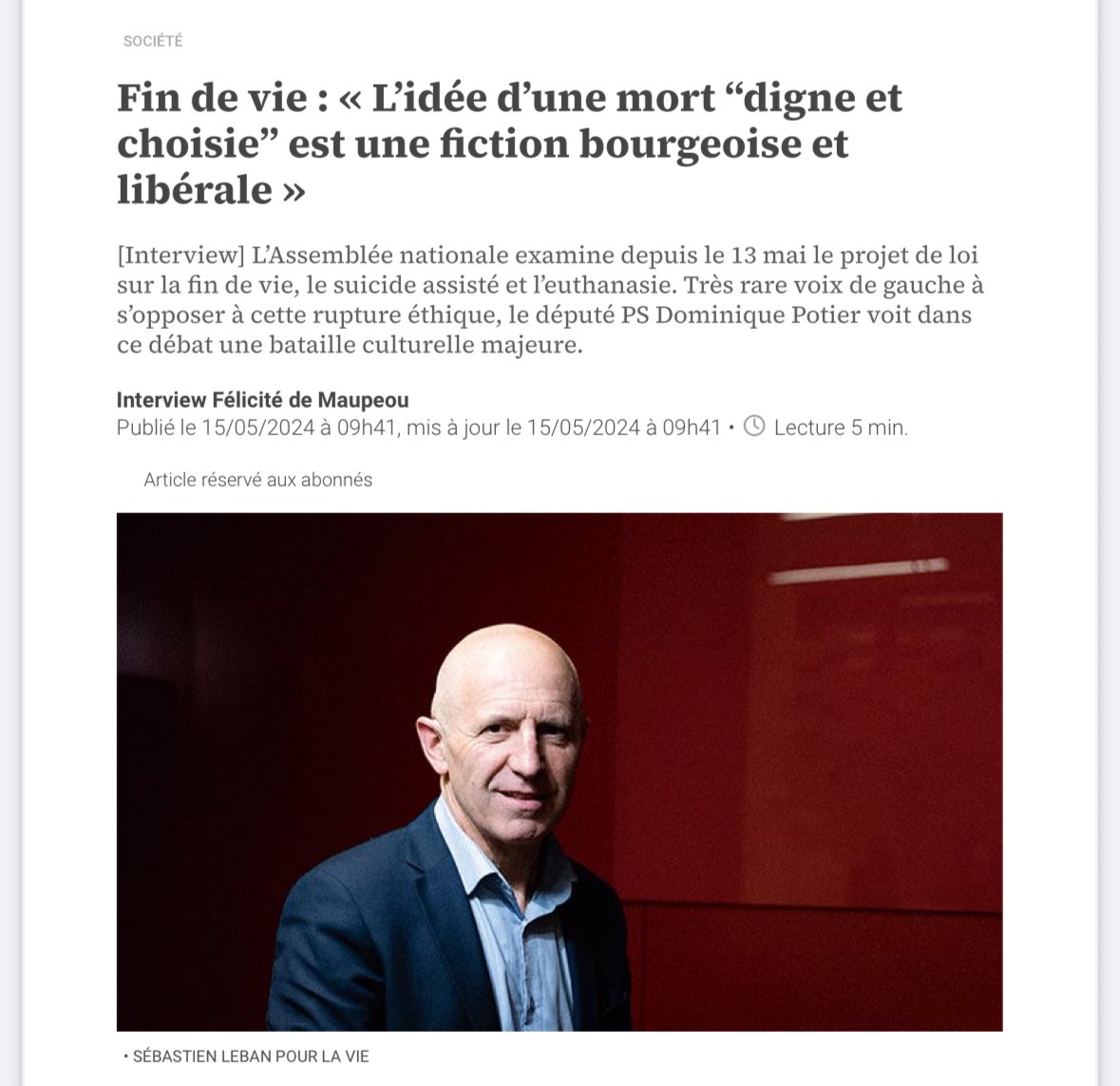 Dominique Potier (@potierdominique) on Twitter photo #FinDeVie Retrouvez mon interview de 
2024 dans La Vie : même avis ! 
👉 dominiquepotier.com/UserFiles/File… #FinDeVie Retrouvez mon interview de 
2024 dans La Vie : même avis ! 
👉 dominiquepotier.com/UserFiles/File…