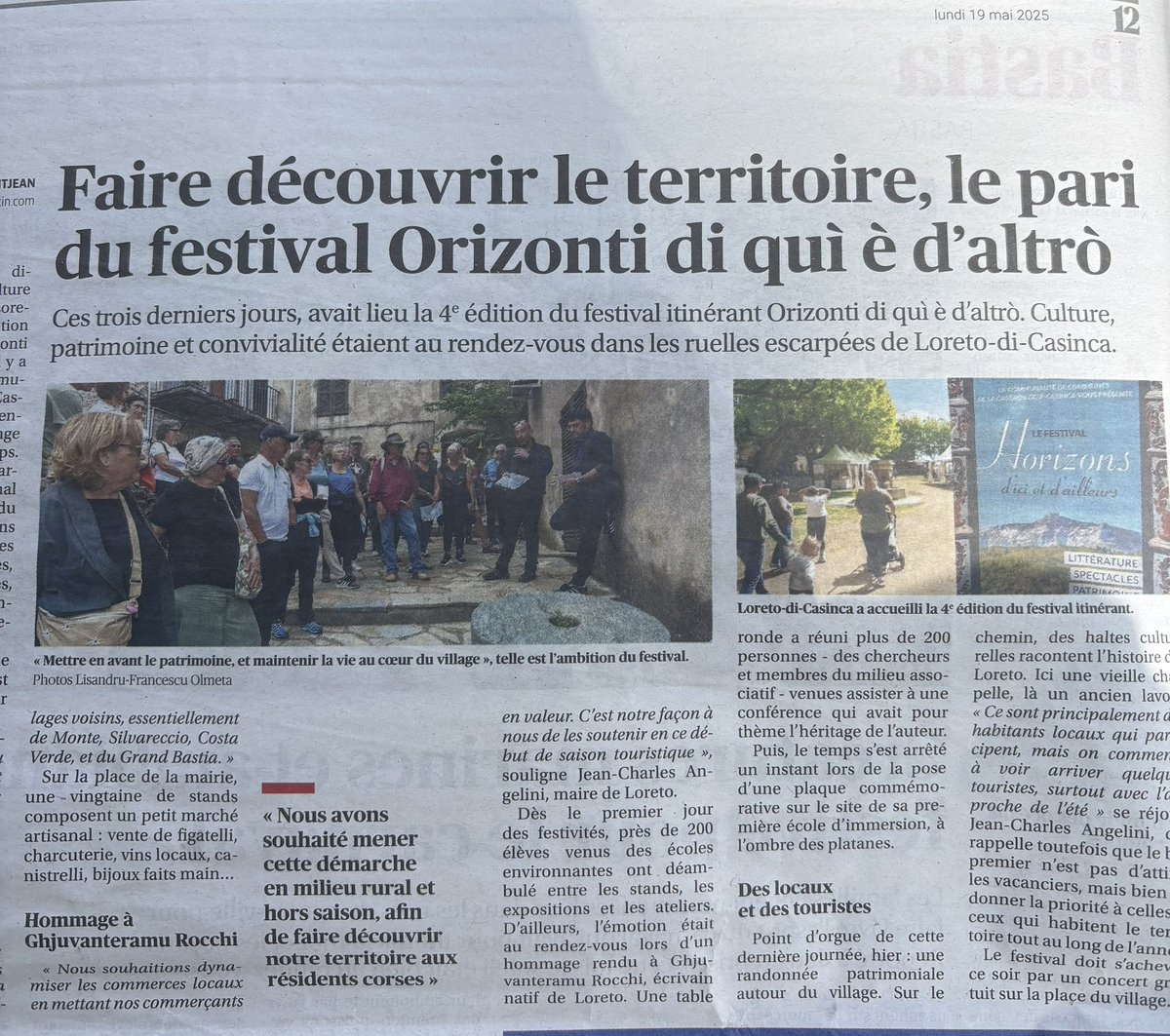 Bravo et merci pour ces 3 jours !!!! 
Un super festival, tres bien organisé. 
Convivialité et echanges au rendez vous.
#CommunauteDesCommunesCasincaCastagniccia