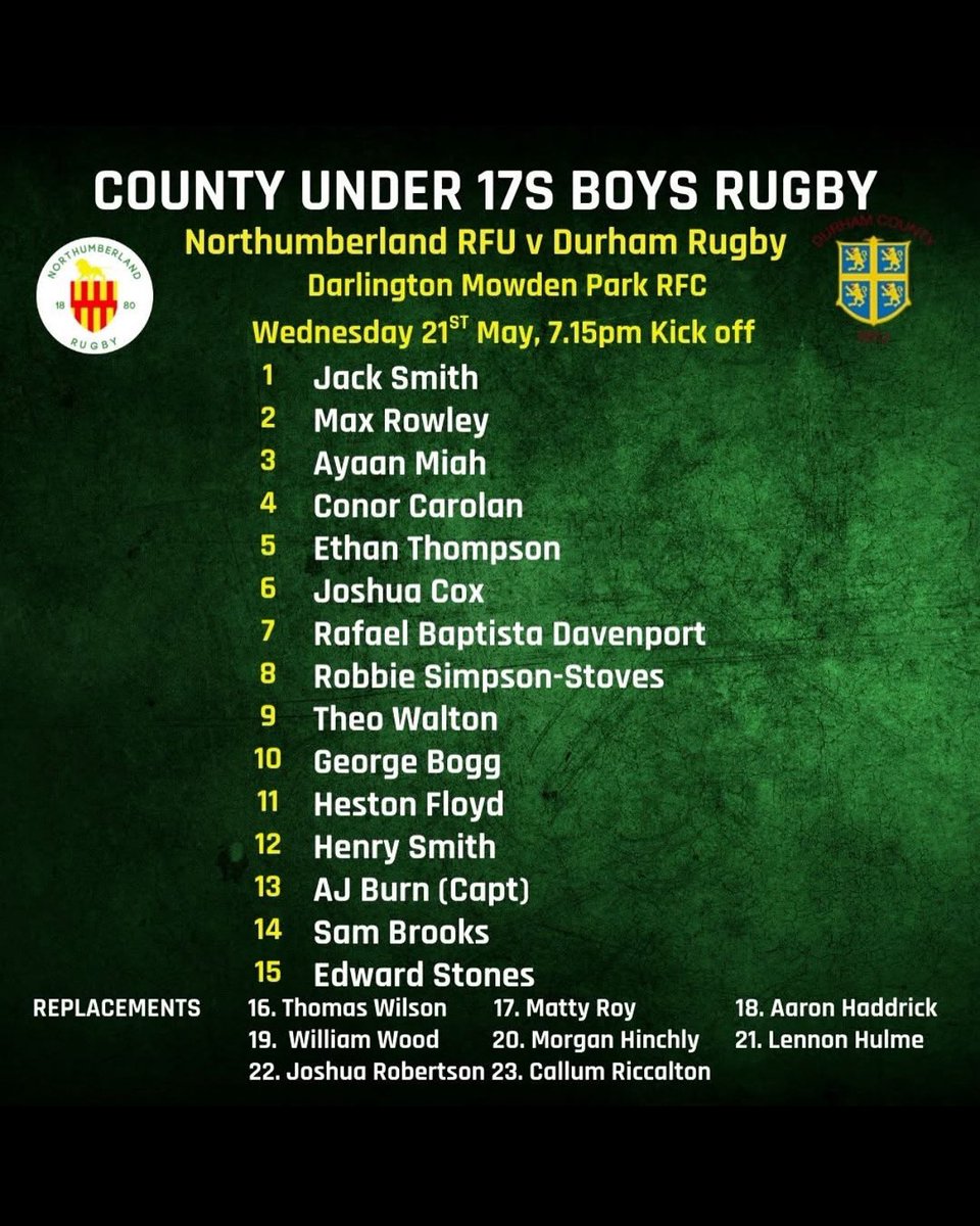 Fantastic to see 3 of the Y12s involved for Northumberland’s game against Durham on Wednesday evening🚦

Good luck to Ayaan.M, Tom.W and Aaron.H👊

🔴⚫️🟡

#UTA