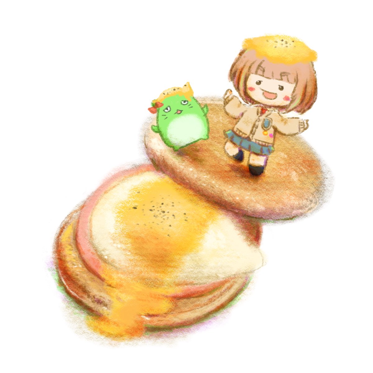 「エッグベネディクトvsユッズベネディクト 」|タコトギのイラスト