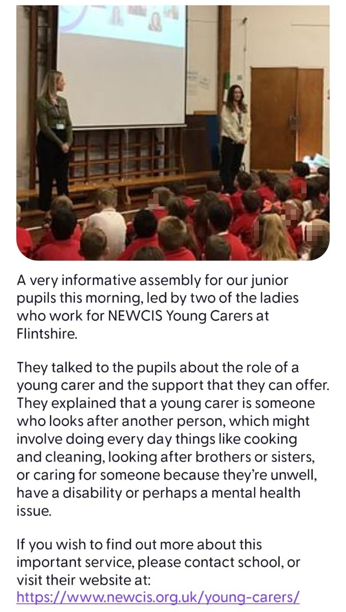 Another Flintshire School that is 'Carer Aware' 👏🏽

𝑻𝒉𝒂𝒏𝒌 𝒚𝒐𝒖 <a href="/MynyddIsa/">Ysgol Mynydd Isa</a> for welcoming us back into your lovely school, this time to deliver an assembly to the juniors ⭐