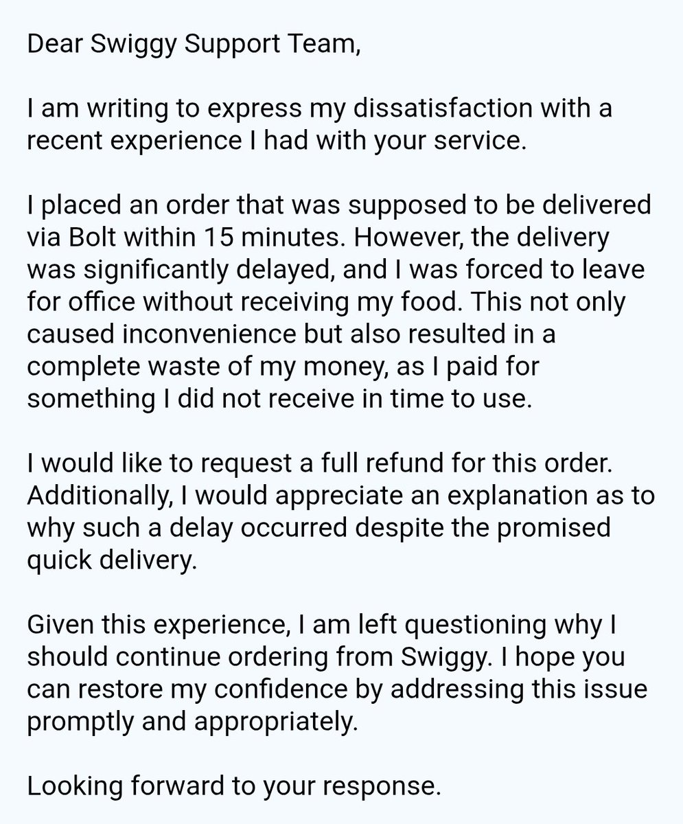 Swiggy Bolt is a joke <a href="/Swiggy/">Swiggy</a> <a href="/SwiggyCares/">Swiggy Cares</a> Never on time
You cant even deliver in 40 minutes and boast for 15 minutes. <a href="/jagograhakjago/">Consumer Affairs</a>