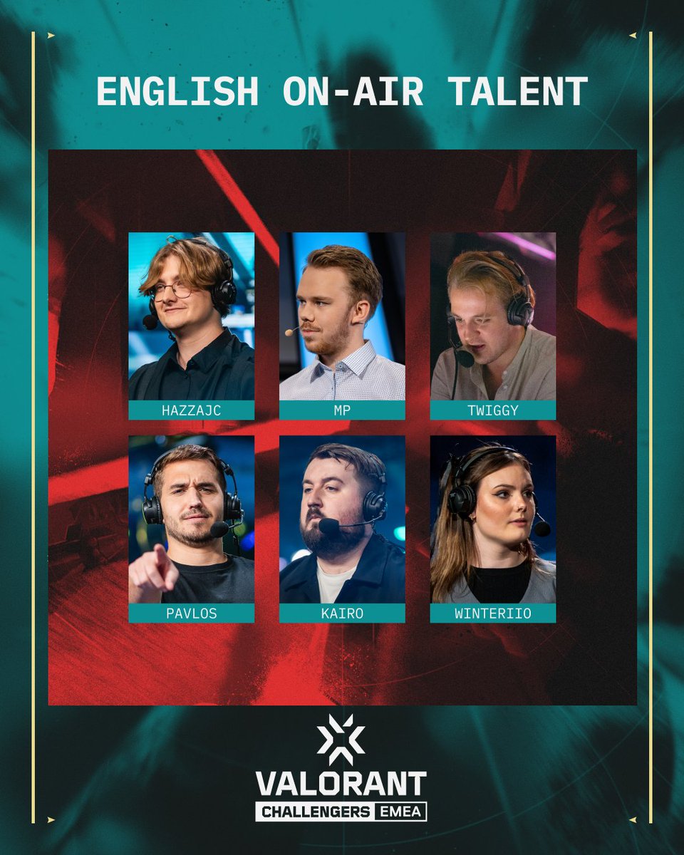 Your English broadcast talent for #ChallengersEMEA #2🔥