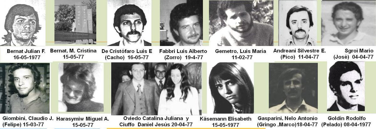 ANPIRomaPosti's tweet photo. Il #24maggio 1977 a #MonteGrande, nel dipartimento di #EstebanEcheverría (#BuenosAires),i militari argentini massacrarono 16 militanti di #PoderObrero già precedentemente detenuti e torturati presso il #CCD "El Vesubio".
Dopo la strage i corpi furono gettati in una fossa comune. https://t.co/lrgxVFl58g