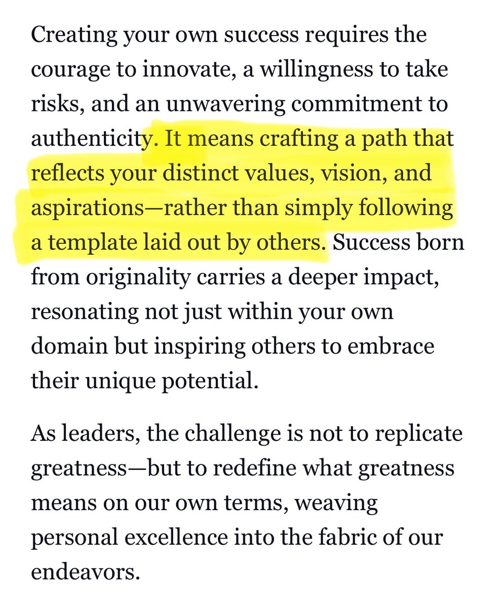 We’ll never reach the top of our own mountain running someone else’s playbook.