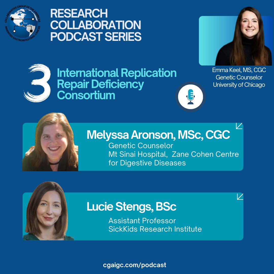 CGA-IGC (@cgaigc) on Twitter photo 🎧 Don’t miss the final episode of our research collaboration podcast series! 👉 tinyurl.com/3dabbnw7
Emma Keel (<a href="/pAla2Arg/">Emma Keel (she/her)</a>) chats with Melyssa Aronson (<a href="/genetics101/">Melyssa Aronson</a> ) & Lucie Stengs from the IRRDC about their global work on rare genetic disorders like #CMMRD.
From 🎧 Don’t miss the final episode of our research collaboration podcast series! 👉 tinyurl.com/3dabbnw7
Emma Keel (<a href="/pAla2Arg/">Emma Keel (she/her)</a>) chats with Melyssa Aronson (<a href="/genetics101/">Melyssa Aronson</a> ) & Lucie Stengs from the IRRDC about their global work on rare genetic disorders like #CMMRD.
From