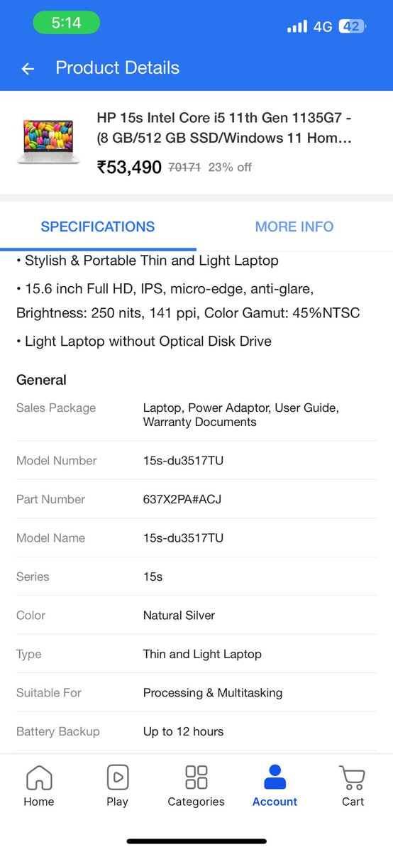 BailmareNikita's tweet photo. I've received a refurbished laptop instead of a new one from @Flipkart , product number on the laptop doesn't match the one mentioned on the website. Can you please look into this and help me resolve the issue? @flipkartsupport 
#CustomerService #LaptopIssue https://t.co/IH6OJSCT7K