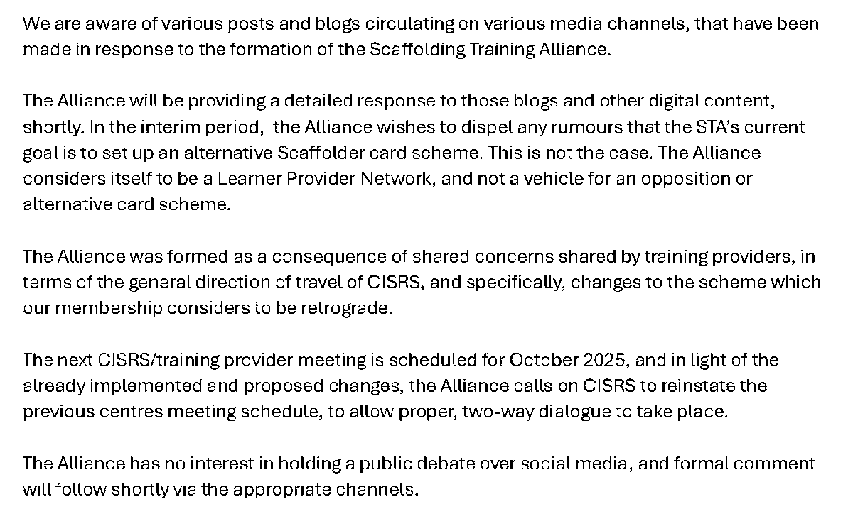 Scaffolding Training Alliance tweet media