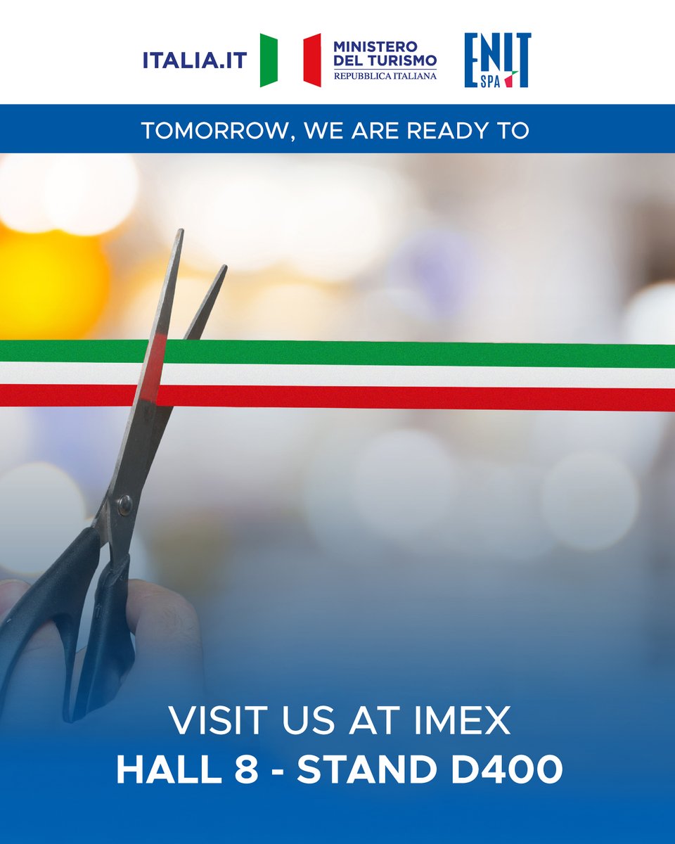 ENIT S.p.A. 🇮🇹 (@enit_italia) on Twitter photo ENIT e il <a href="/MTurismoItalia/">Ministero del Turismo</a> ad #IMEX25 (Francoforte, 20-22 maggio), la manifestazione fieristica leader a livello mondiale per il settore MICE in Europa. Con noi 78 operatori privati, 9 regioni e Roma Capitale per valorizzare questo segmento strategico per il nostro Paese. ENIT e il <a href="/MTurismoItalia/">Ministero del Turismo</a> ad #IMEX25 (Francoforte, 20-22 maggio), la manifestazione fieristica leader a livello mondiale per il settore MICE in Europa. Con noi 78 operatori privati, 9 regioni e Roma Capitale per valorizzare questo segmento strategico per il nostro Paese.