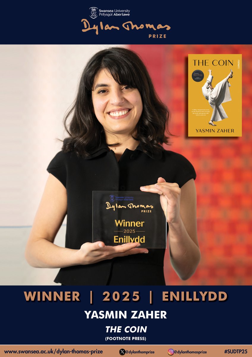 dylanthomprize (@dylanthomprize) on Twitter photo 🎉 Yasmin Zaher, author of 'The Coin' - <a href="/SwanseaUni/">Swansea University</a> Dylan Thomas Prize winner 2025 #SUDTP25 🎉 🎉 Yasmin Zaher, author of 'The Coin' - <a href="/SwanseaUni/">Swansea University</a> Dylan Thomas Prize winner 2025 #SUDTP25 🎉