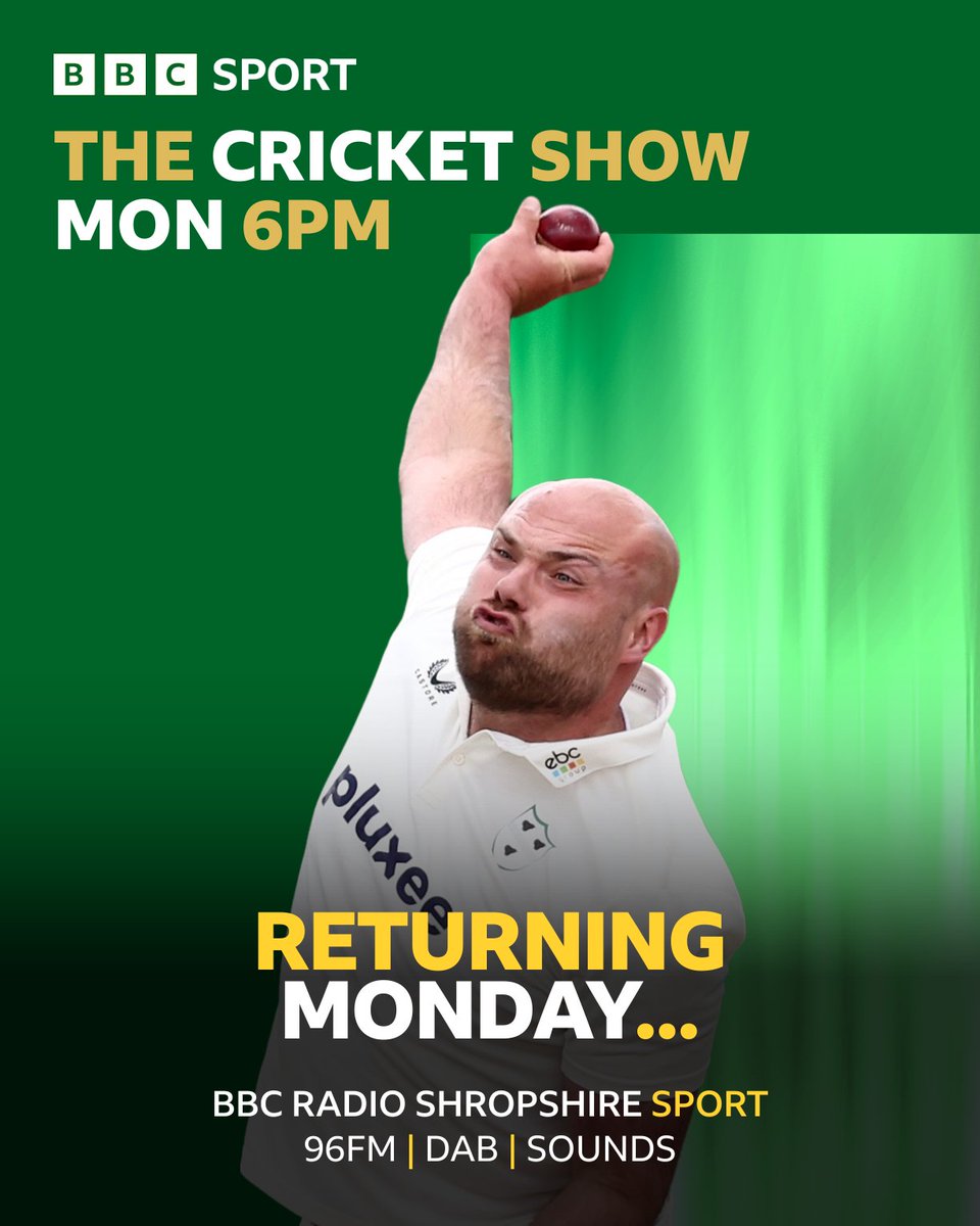 Shifnal Cricket Club (@shifnalcc) on Twitter photo SHIFNAL CRICKET CLUB ON BBC SHROPSHIRES , THE CRICKET SHOW TONIGHT MONDAY 12TH MAY
Sam Scrimgeour, our overseas signing, is live in the studio - no pressure ππ
π
π The Cricket Show is back...
ποΈ Next Monday on <a href="/BBCShropSport/">BBC Sport Shropshire</a> 6-7pm with <a href="/FootieNick/">Nick Southall</a> <a href="/joeleach230/">Joe Leach</a> <a href="/JimiHearle/">James Hearle</a> SHIFNAL CRICKET CLUB ON BBC SHROPSHIRES , THE CRICKET SHOW TONIGHT MONDAY 12TH MAY
Sam Scrimgeour, our overseas signing, is live in the studio - no pressure ππ
π
π The Cricket Show is back...
ποΈ Next Monday on <a href="/BBCShropSport/">BBC Sport Shropshire</a> 6-7pm with <a href="/FootieNick/">Nick Southall</a> <a href="/joeleach230/">Joe Leach</a> <a href="/JimiHearle/">James Hearle</a>