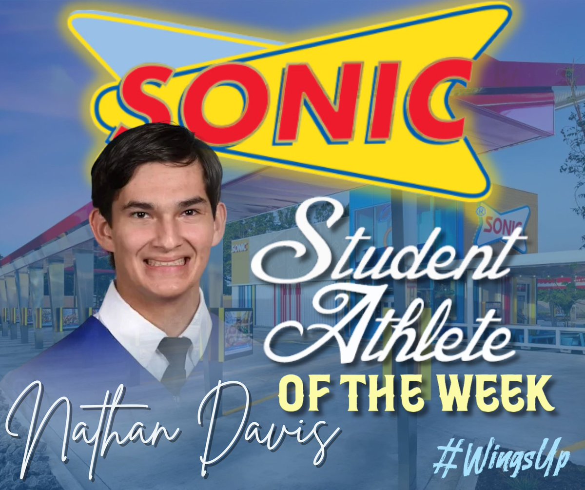 BH_Athletics's tweet photo. Congratulations to Nathan Davis for being Sonic of Mont Belvieu, TX Student Athlete of the Week! #WingsUp🤙 https://t.co/LEPexFMKSU