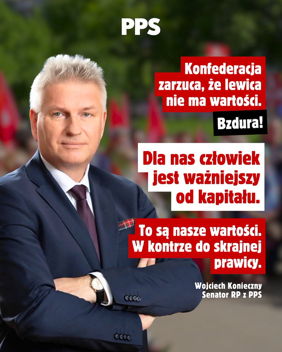 Dla nas człowiek jest zawsze ważniejszy od kapitału. Nie pozwolimy na wprowadzenie w życie prawicowej wizji państwa - rządów bogatych i korporacji.

#pps #lewica #socjalizm #polityka #socialism
