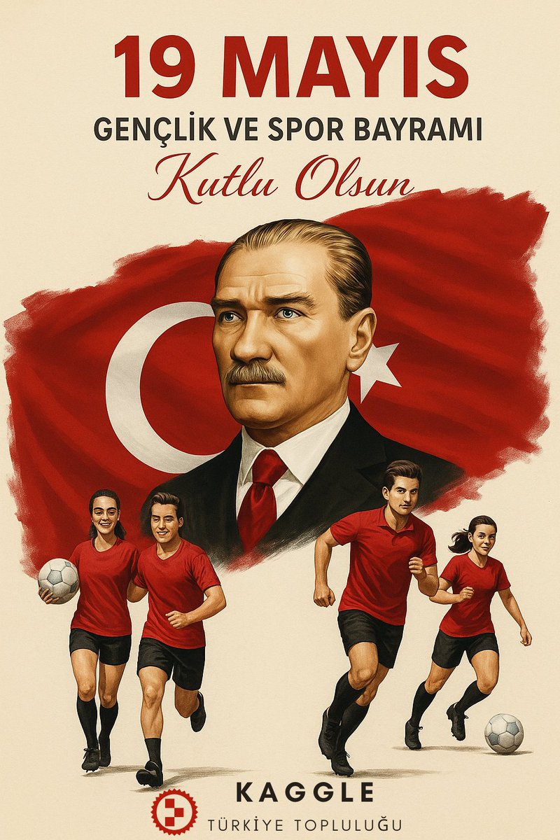 19 Mayıs, bağımsızlık mücadelesinin ve gençliğe duyulan güvenin simgesidir.

Kaggle Türkiye olarak, bilimin ve verinin ışığında ilerleyen tüm gençlerin #19Mayıs Atatürk’ü Anma, Gençlik ve Spor Bayramı’nı kutluyoruz. 🇹🇷

#KaggleTürkiye #GençlikGelecektir