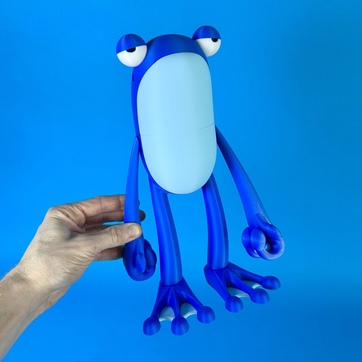 Jumbo frog in blue, ribbit!
