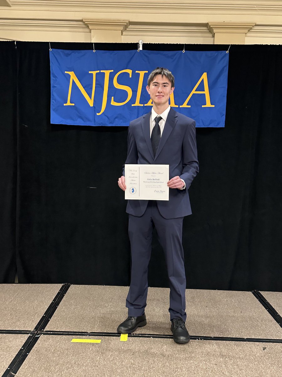 Congratulations to Colin Belfield who was honored as our NJSIAA scholar athlete on Sunday. Well deserved, Colin. #WarriorPride